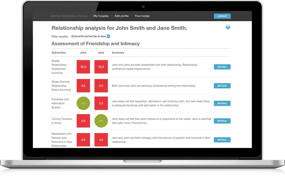 A-laptop-showcasing-Gottman-relationship-assessment-sample-results