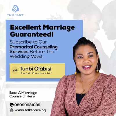 Counsellor Tunbi smiles to assure all potential clients of excellent marriage counseling services